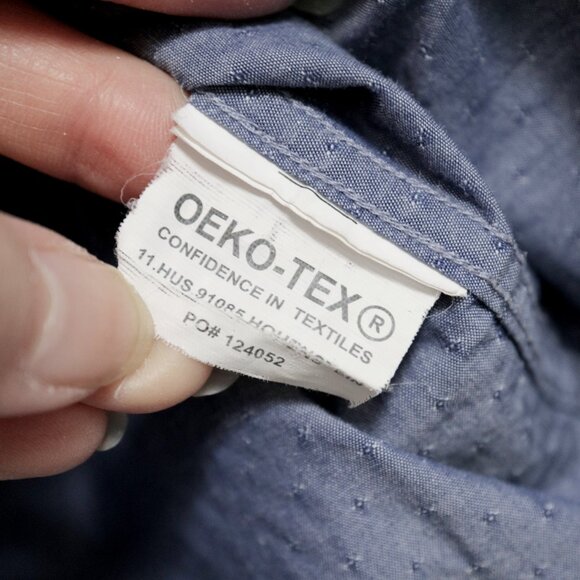 TOMMY HILFIGER - Men's Light Blue on Blue Dotted Button Down Shirt - Size M Slim - Picture 8 of 8